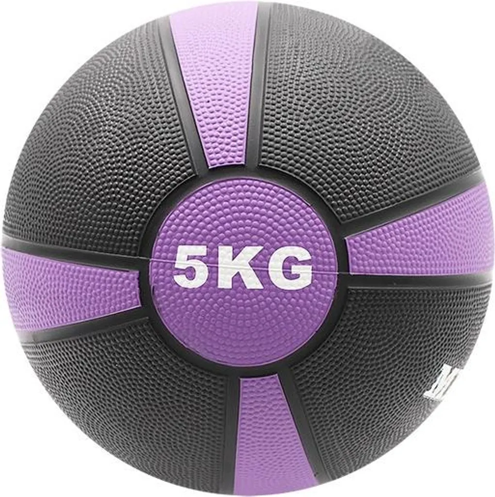 Ballon Médicinal 5 kg Noir et Violet Nouveau Design pour Fitness - 23 cm