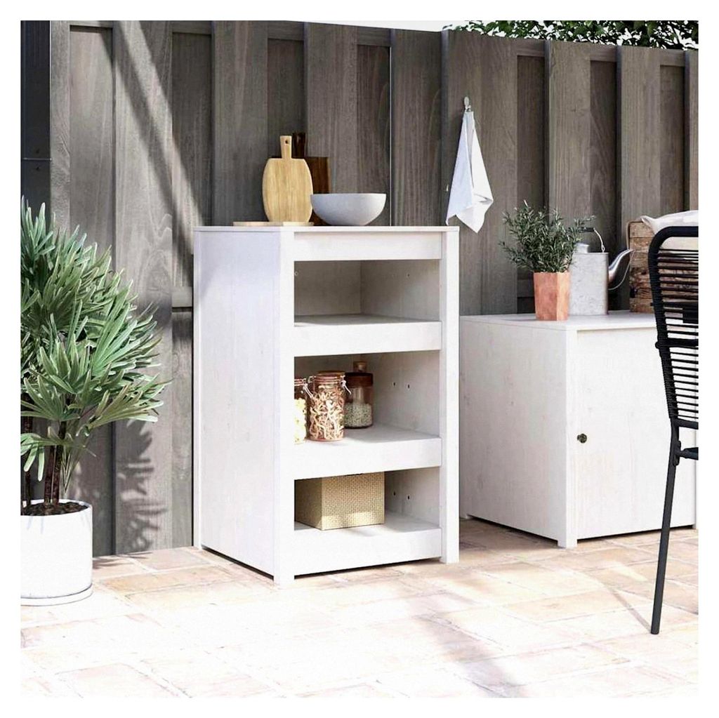 Küchenschrank mit Regal, Weiß 55 x 55 x 92 cm aus Kiefernholz für moderne Küchen