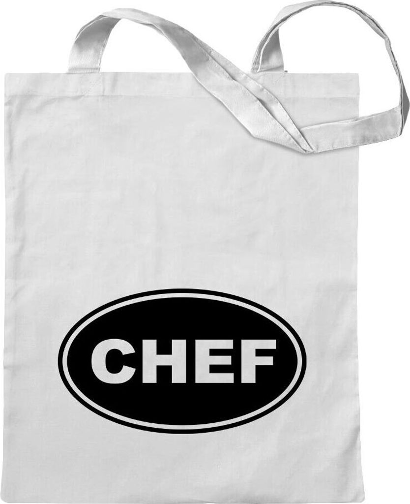 Kiwistar - Baumwolltasche - weiss - Chef - Tragetasche Stoffbeutel Umhängetasche Langer Henkel