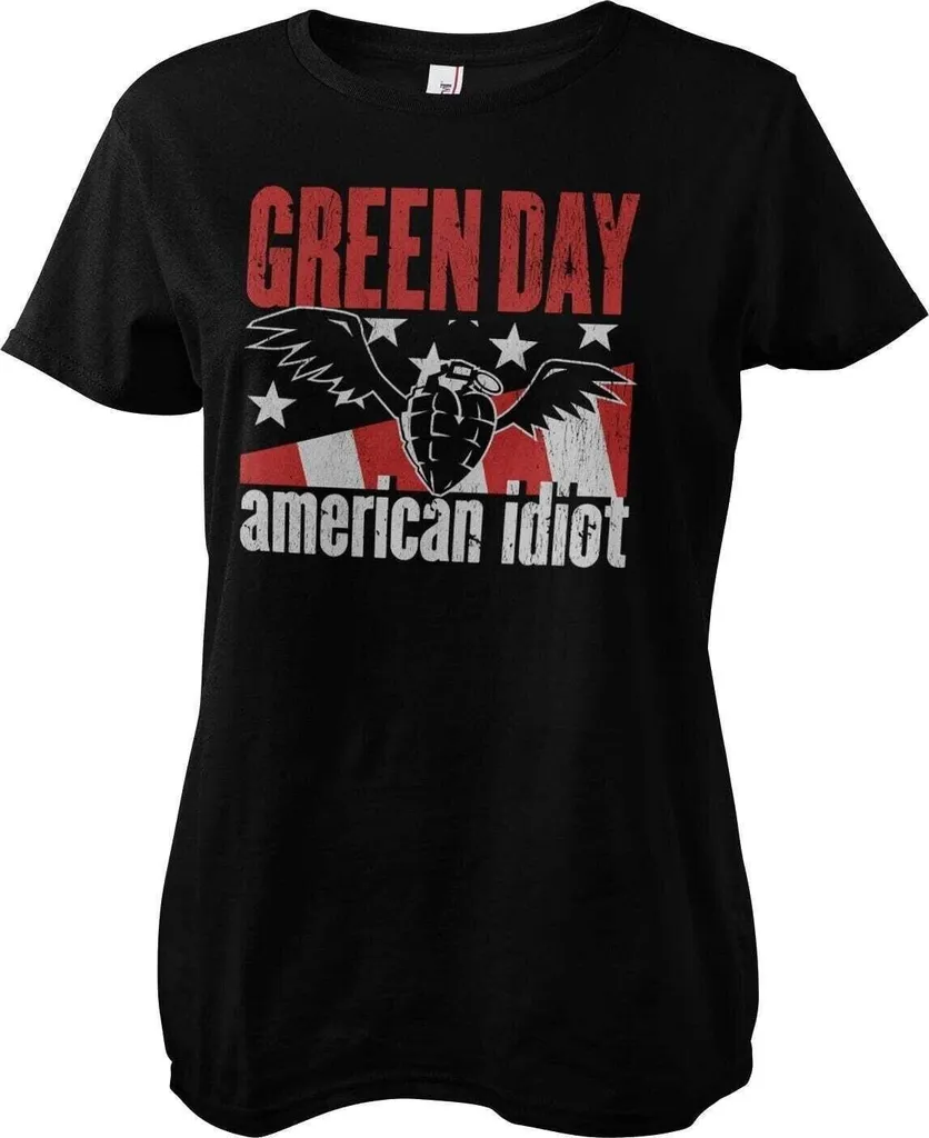 T-shirt Green Day American Idiot Noir pour Femme Taille L en pur Coton