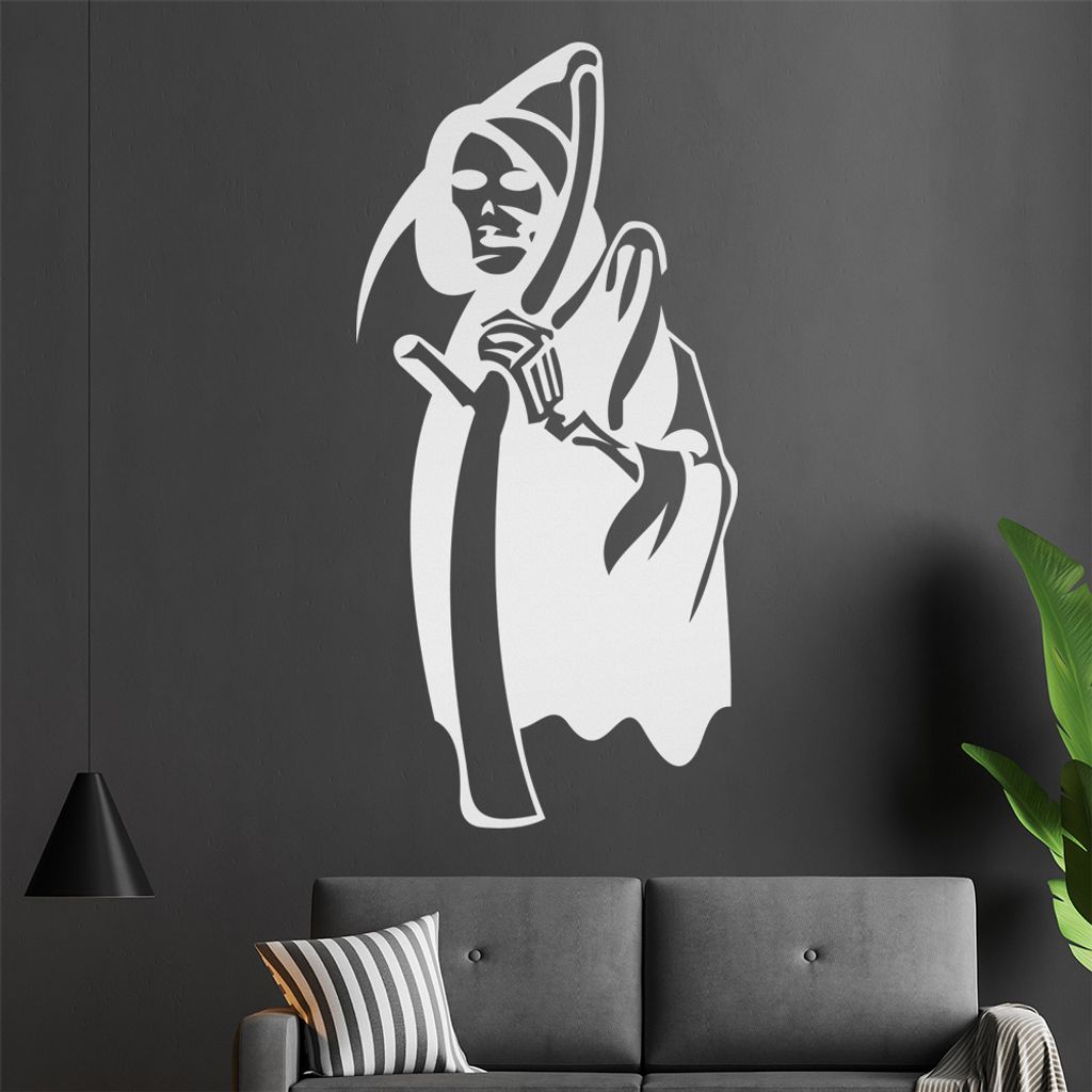 Sensenmann Wandtattoo in 6 Größen - Wandaufkleber Wall Sticker - Dekoration, Küche, Wohnzimmer, Schlafzimmer, Badezimmer