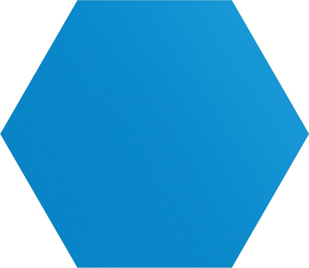 DEQORI Fototapete Sechseck 90x78 cm 'Unifarben - Mittelblau' Wand Tapete Leinwand Sticker