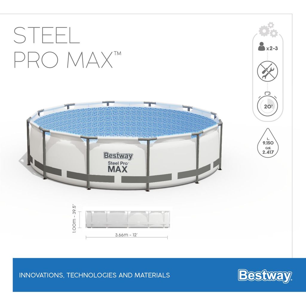 Steel Pro Max™ Frame Pool Komplett-Set, rund, mit Produktbild 4