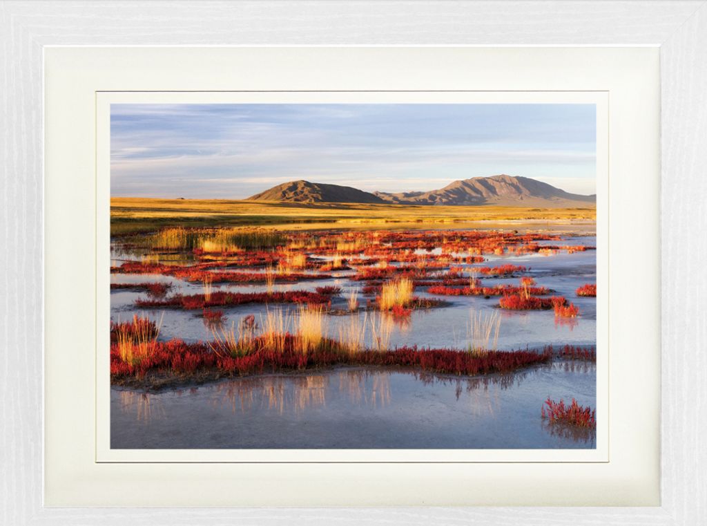 Seen Gerahmtes Bild Mit Edlem Passepartout | Wand-Bilder | Im Bilderrahmen - Uws-Nuur Becken Der Großen Seen In Der Mongolei (30 x 40 cm)