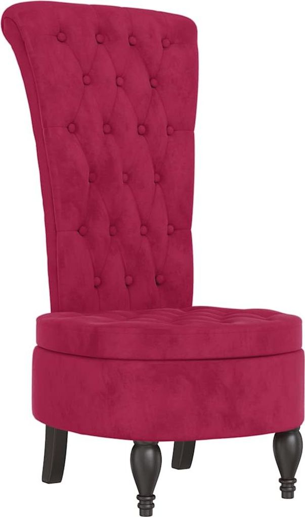 vidaXL Chaise rembourrée à haut dossier vin rouge velours Image du produit 