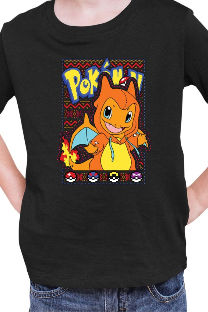 Kinder T-Shirt Japan Manga Anime Comics Pokemon 021, / Schwarz
