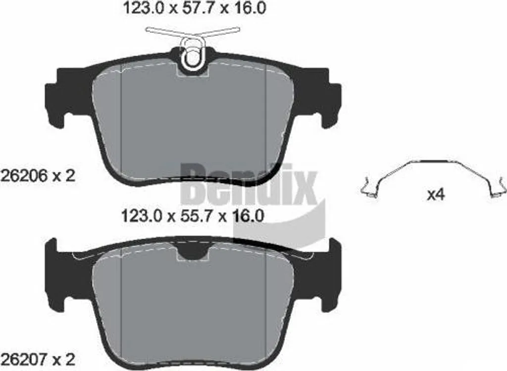 Plaquettes BENDIX BPD1664 haute endurance pour Golf VIII et VW Caddy