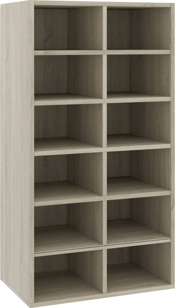 vidaXL Schuhregal Sonoma-Eiche 54x34x100,5 cm Holzwerkstoff
