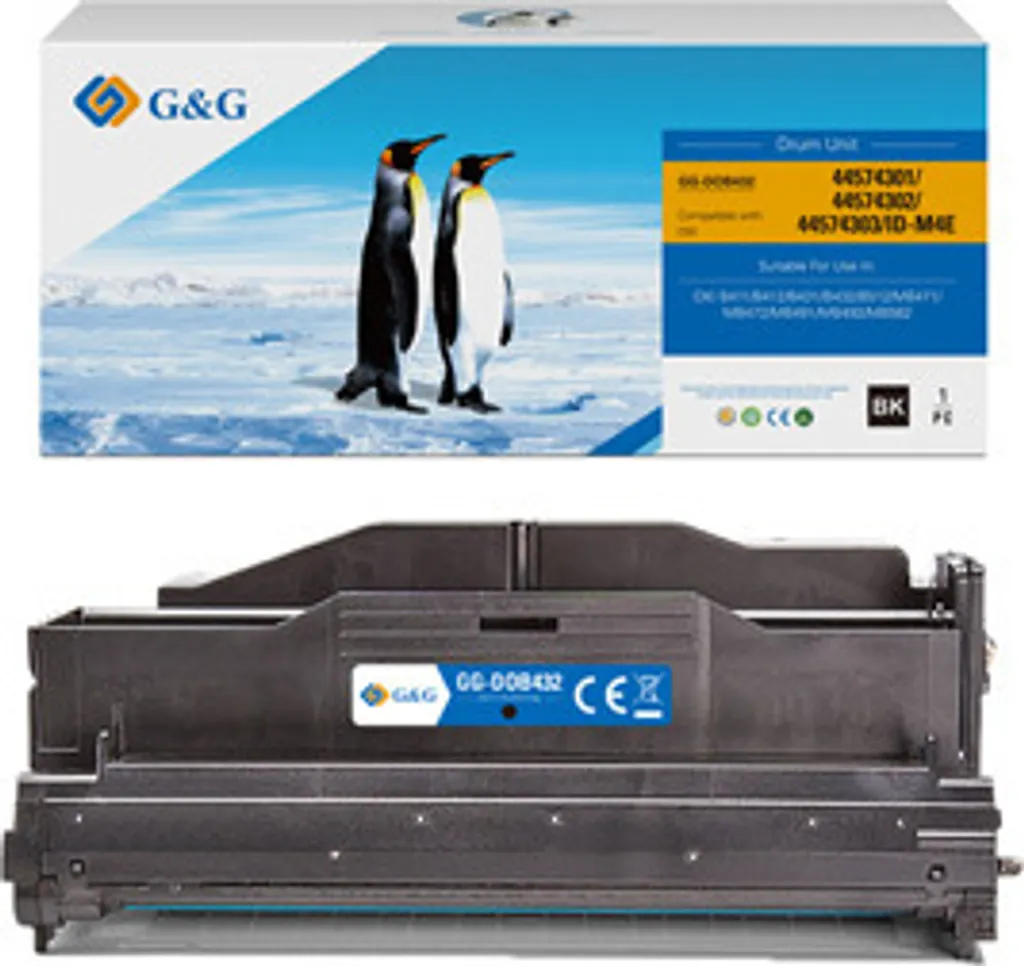 Tambour compatible G&G pour 44574302 Noir - Capacité 25000 pages