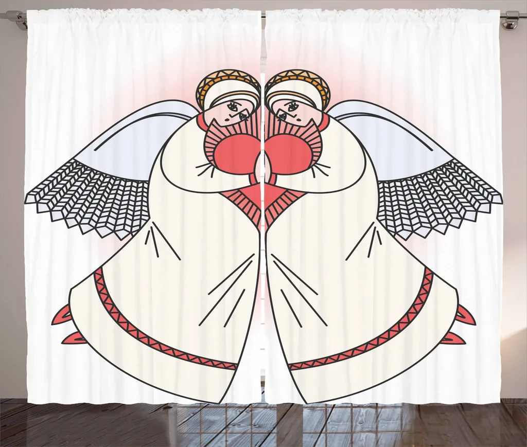 Tenda Rustica Ali d'Angelo ABAKUHAUS 280x175 cm - Corallo Scuro e Avorio