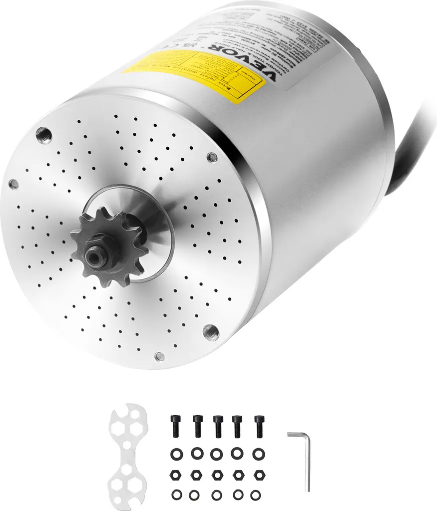 Moteur Sans Balai 3000W 60V à Haut Couple 4800 tr/min en Aluminium Noir