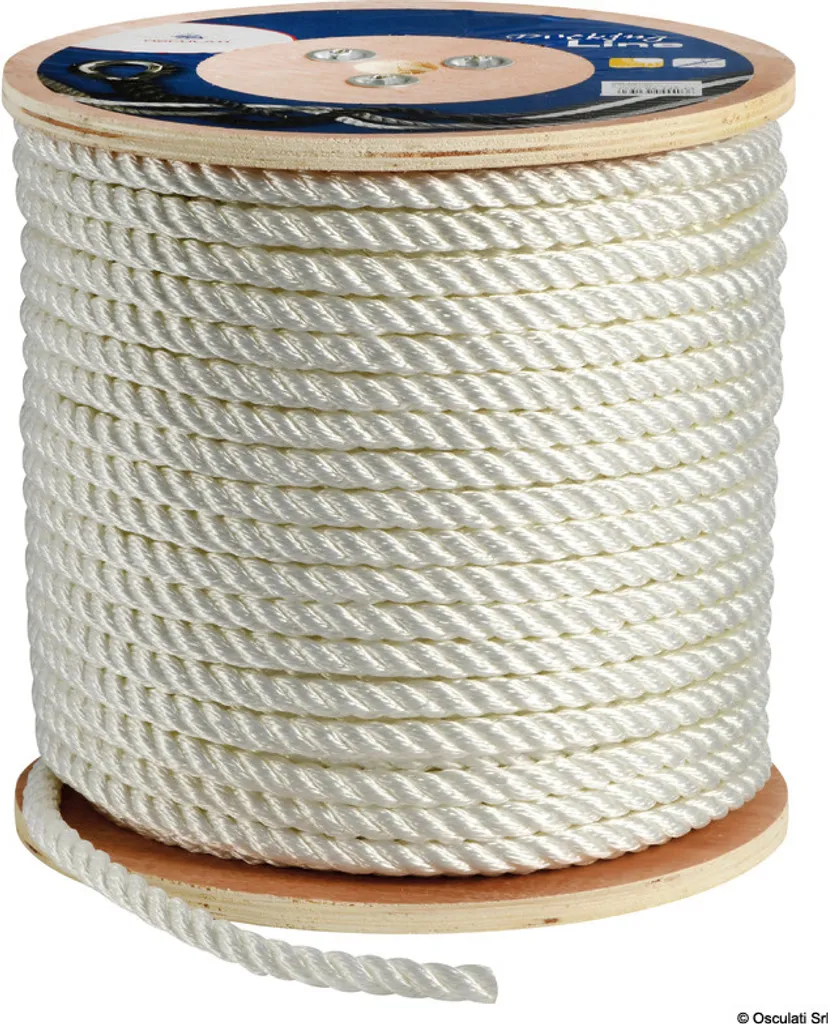 Cordage marin en polyester blanc 16 mm bobine de 150m pour bateau