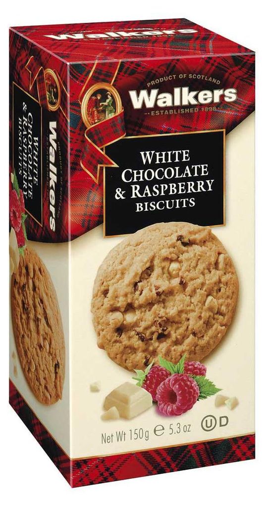 Biscotti Walkers al cioccolato bianco e lamponi 150 g Immagine del prodotto 