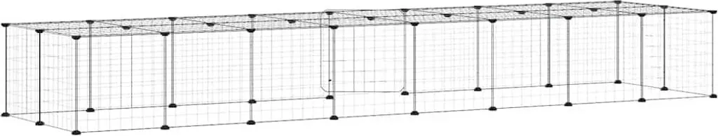 vidaXL Gabbia 36 Pezzi per Animali con Porta in Acciaio Nero 35x35 cm - 2