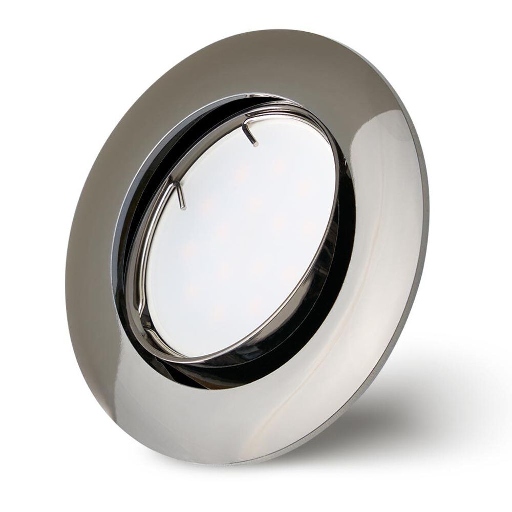 Set Einbaustrahler gunmetal Ø68mm Lochbohrung mit LED Modul 5 Watt 400 Lumen Warmweiß 2700K ultra flach 30mm schwenkbar