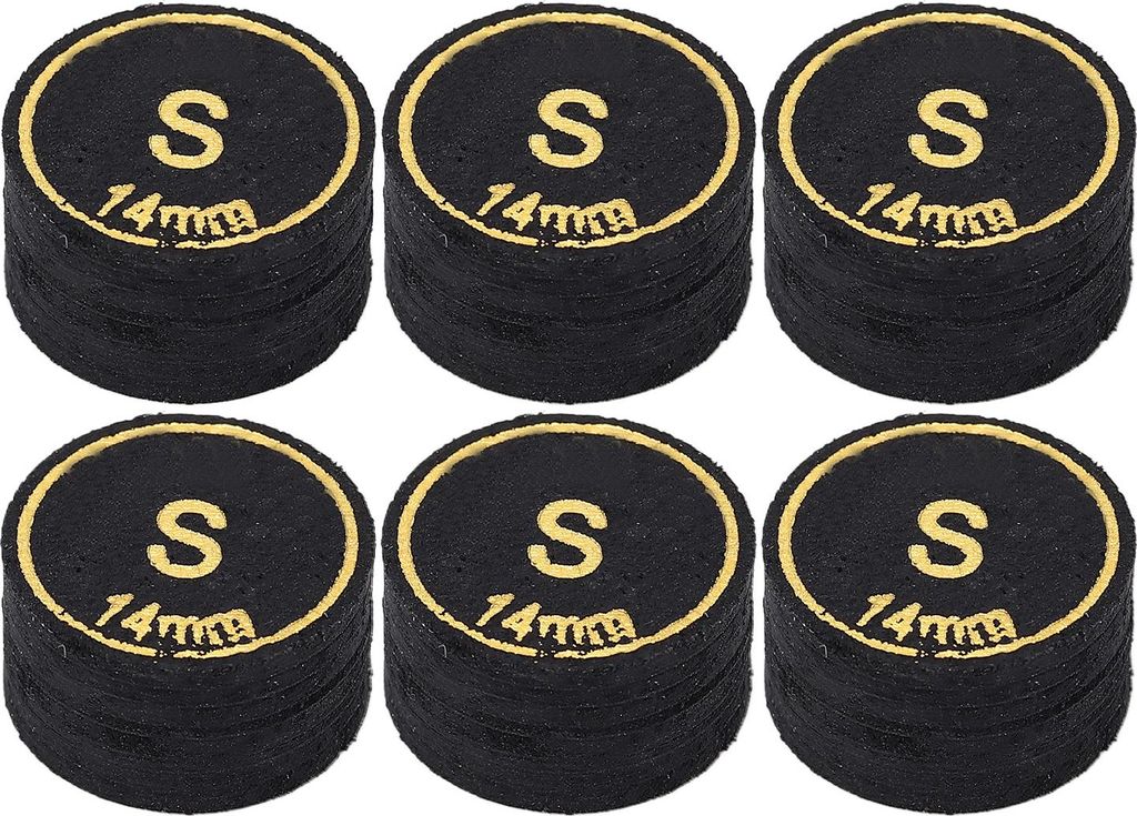 6pcs Pool Cue Tipps professionelle Multi -Schichten -Billardersatz für Cues und Snooker 14mm s