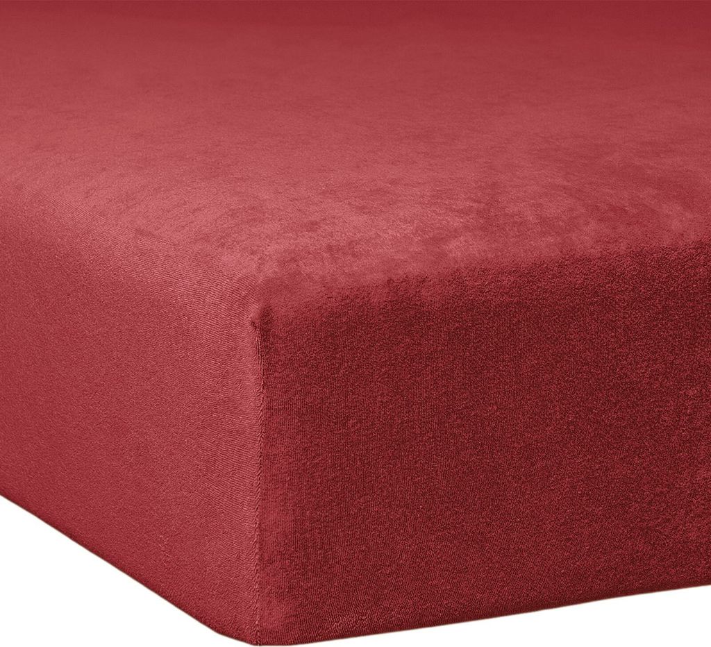Traumschlaf Flausch Frottee Spannbettlaken 140x200 cm - 160x200 cm burgund