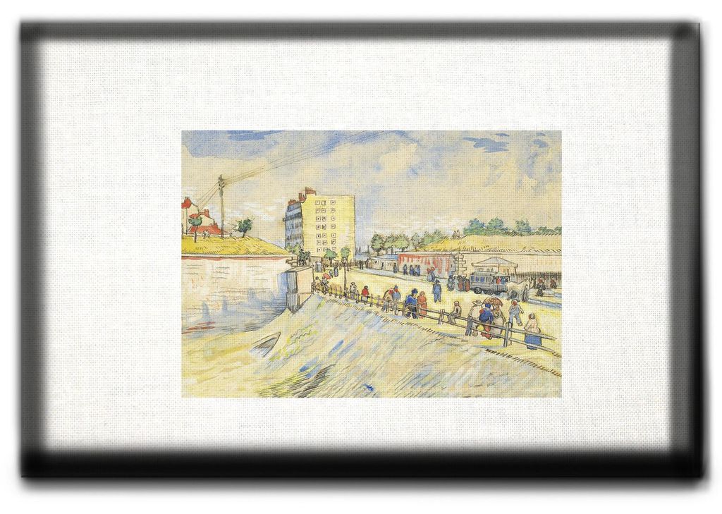 Giallobus - Tor der Stadtmauer von Paris - Vincent Van Gogh - 120L x 80B cm - Bild - Leinwand mit Standardrahmen