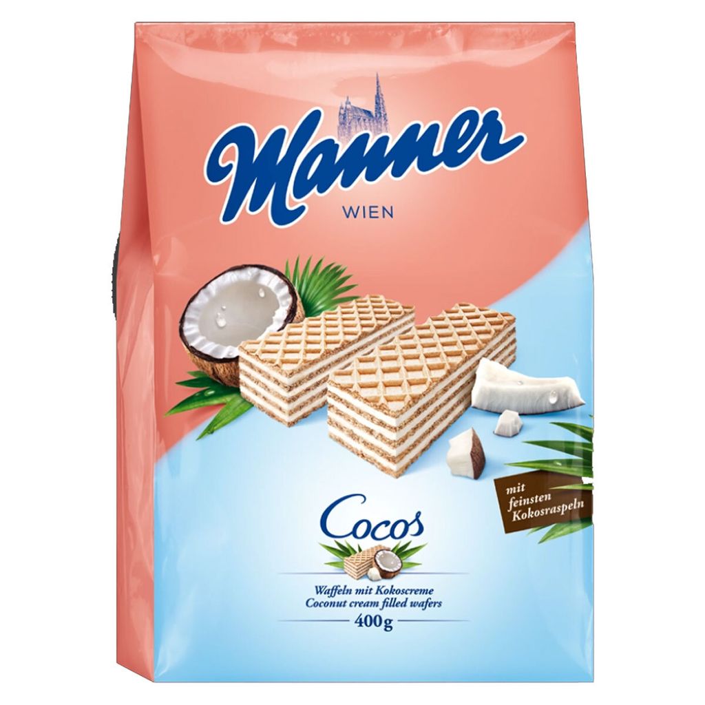 Manner 921758 Manner Cocos Schnitten Kekse 400,0 g Immagine del prodotto 
