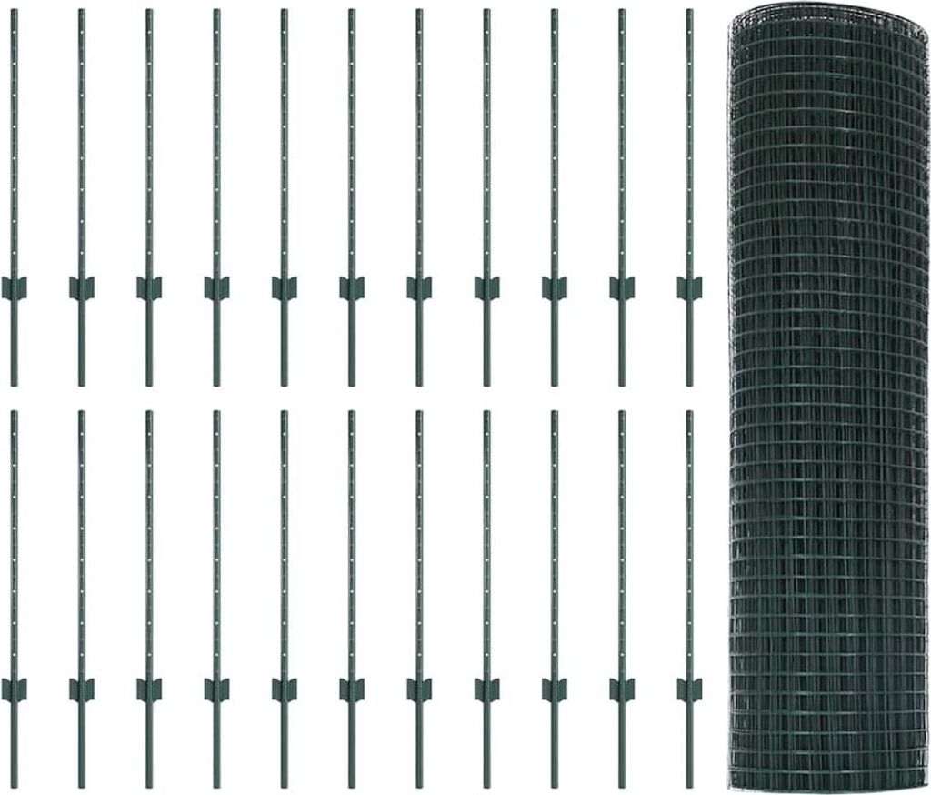 vidaXL Schweißdrahtzaun mit Pfosten 50 x 0,8 m (B x H) Produktbild 