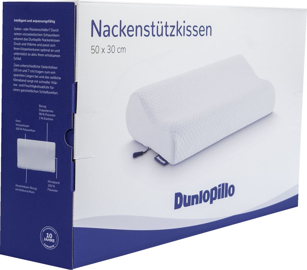 Dunlopillo Nackensttzkissen 30x50 cm | Ergonomisches