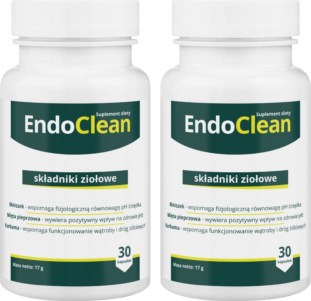 2X Endoclean - Entgiftung Des Körpers Und Unterstützung Des Darms 30 Kapseln