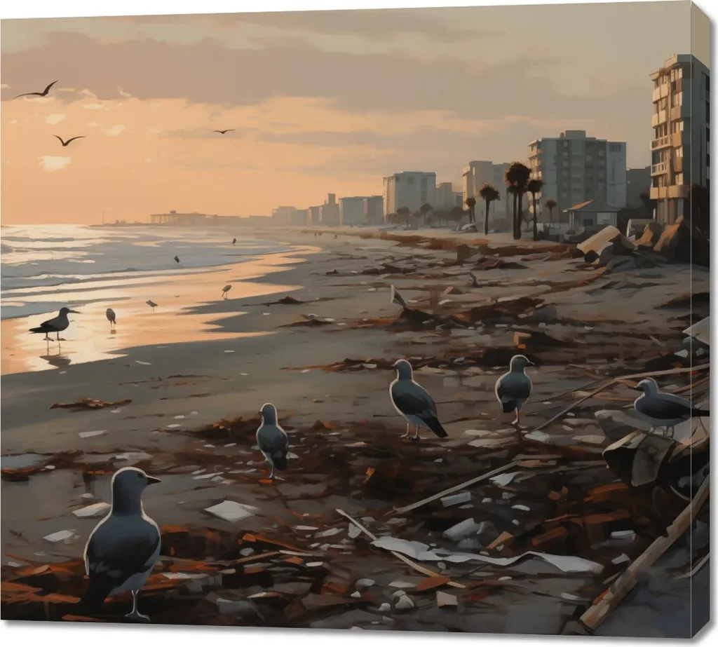 Quadro Gabbiani 100x90 Mare in Tempesta - Offerta Diretta Shop
