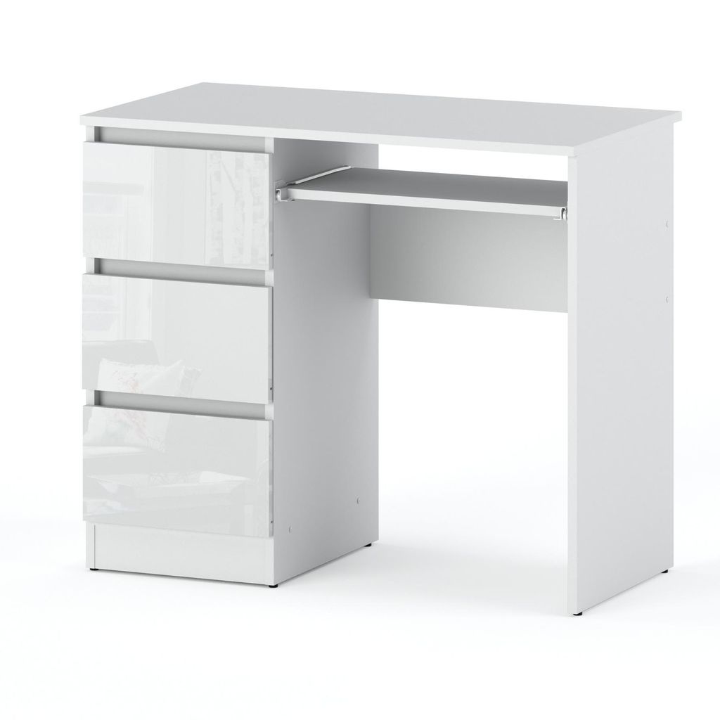 STIV Möbel | Bureau 90x50x77 cm blanc mat/blanc brillant | Image du produit 