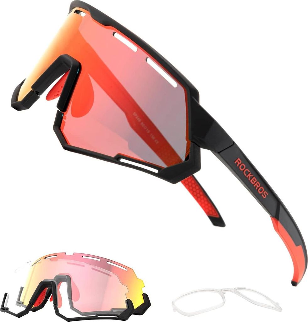 Gepolarisierte, farbwechselnde Fahrradbrille 2 in 1 UV-Schutz Sonnenbrille - Damen Herren Outdoor-Aktivitäten Radfahren Laufen Angeln Golf