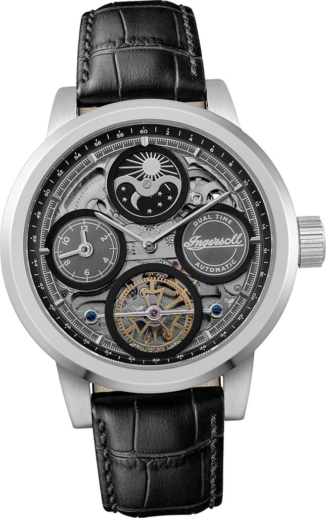 Ingersoll Leder Herren Uhr Analog Outdoor Armbanduhr schwarz D2UIN16001