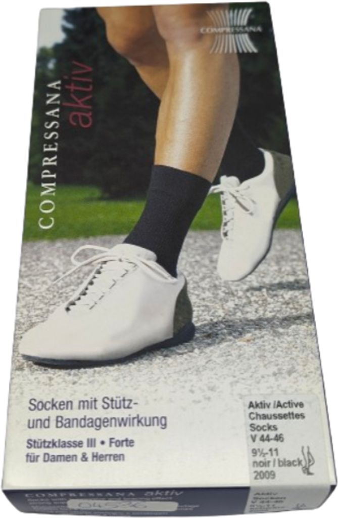 COMPRESSANA AKTIV Bandagensocken Baumwolle Schwarz, Größe V