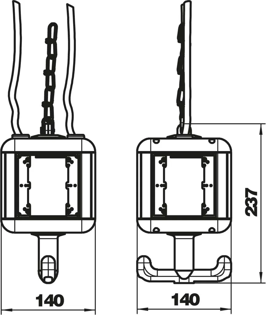 Boîtier pendant vide VH-4 LG OBO Bettermann IP20 pour Atelier Pro - 2