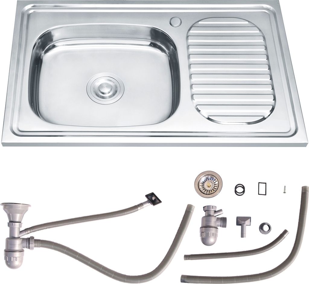 Melko Küchenspüle Edelstahl Spülbecken - Einbauspüle 75CM Ausrichtung Links
