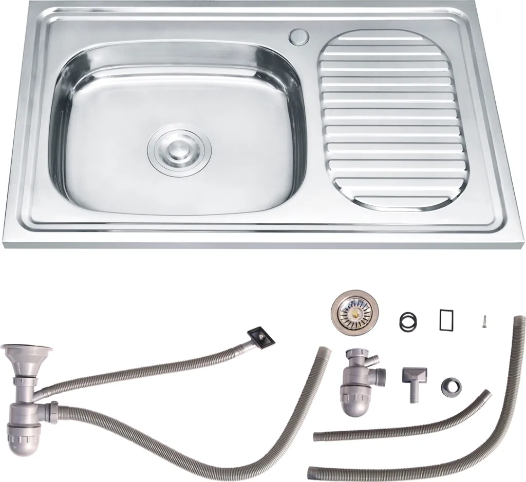 Melko lavello da cucina in acciaio inox - lavello da incasso 75CM orientamento a sinistra