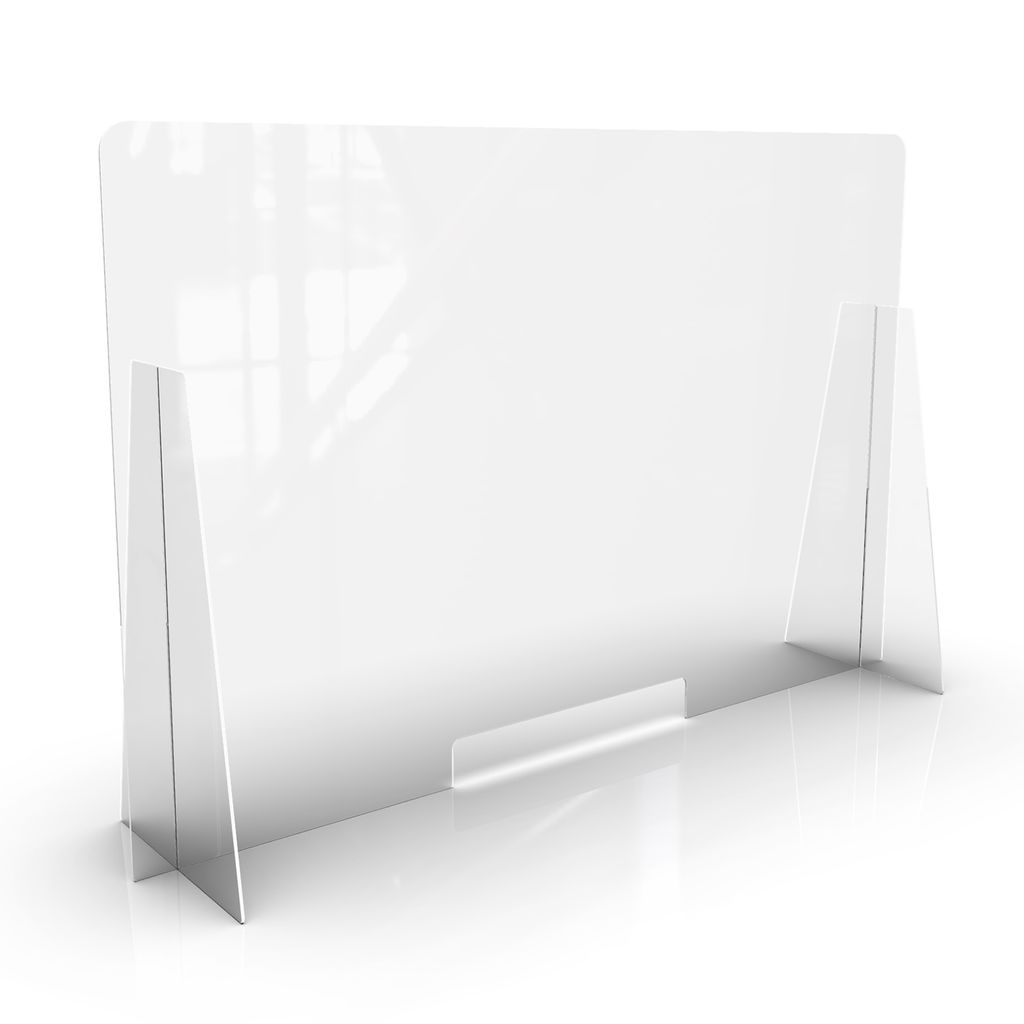 Spuckschutz Acrylglas Trennwand m Durchreiche Plexiglas 2 Aufkleber; Theke 