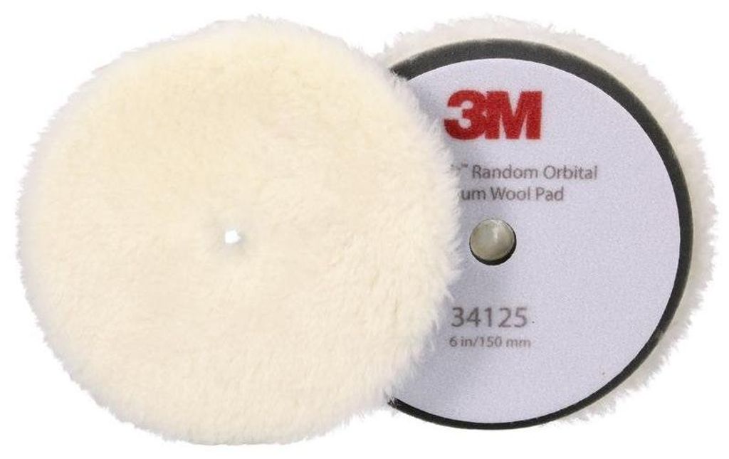 3M Perfect-It Polierträger mit Polierfell für Exzenterpoliermaschine, medium, Weiß, 150 mm (6 in), 34125 | Beutel (1 Stück)