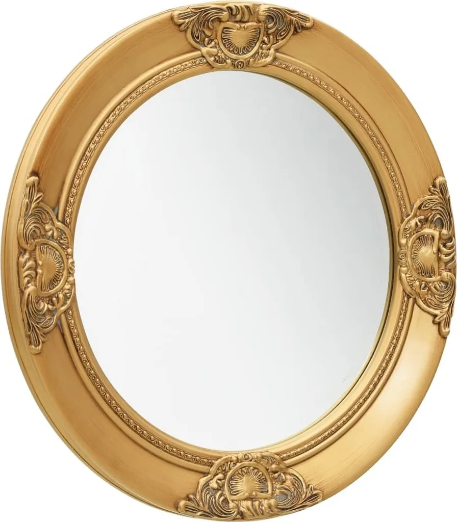 Miroir Mural Baroque Doré 50 cm - Solution Déco pour Mur Vide Salon