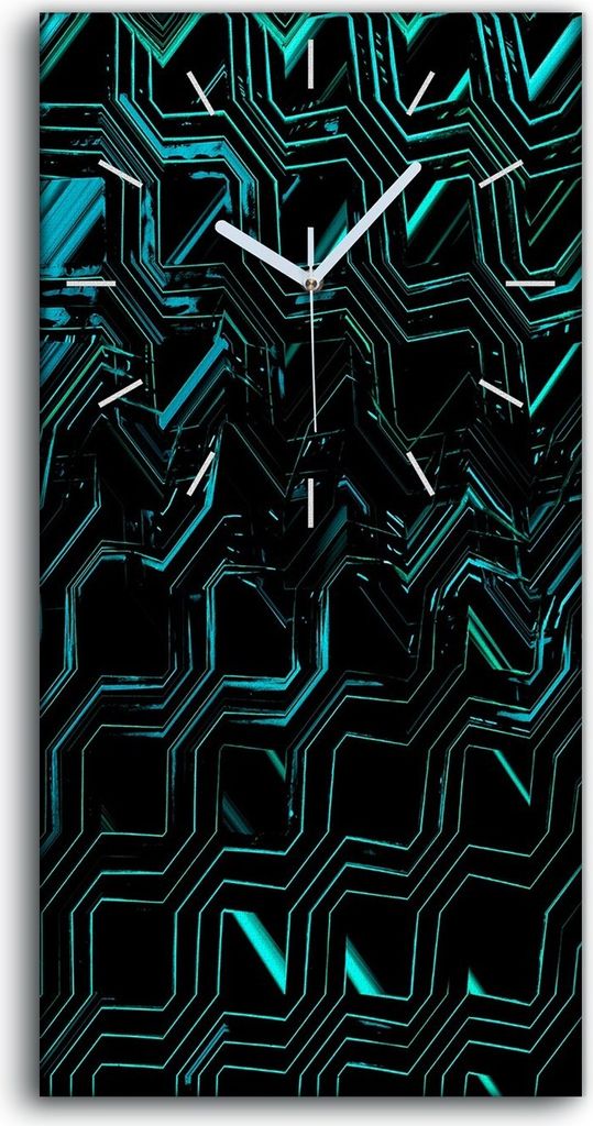 Wandbild Leinwand Bilder Wanduhr Geräuschlos 30x60 Geometrische Kunst Abstrakt - weiße Hände