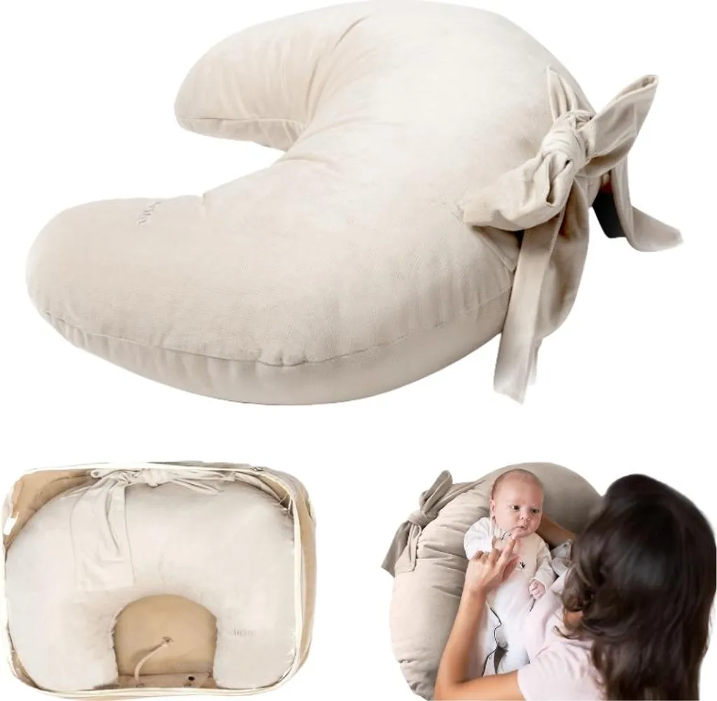Coussin d'allaitement NENO TULA pour confort maman et bébé en velours