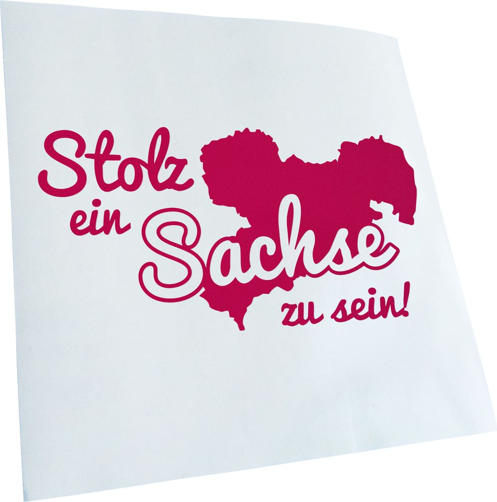 Kiwistar - Autoaufkleber - Sachse Sachsen Stolz - Pink - 30x15cm - Aufkleber für Auto, Laptop, Fahrrad, LKW, Motorrad mehrfarbig JDM Decal Racing