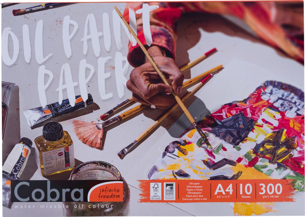 Cobra Ölmalpapier A4 - 29.7 x 21 cm - 300 g, 10 Blätter ,MIX