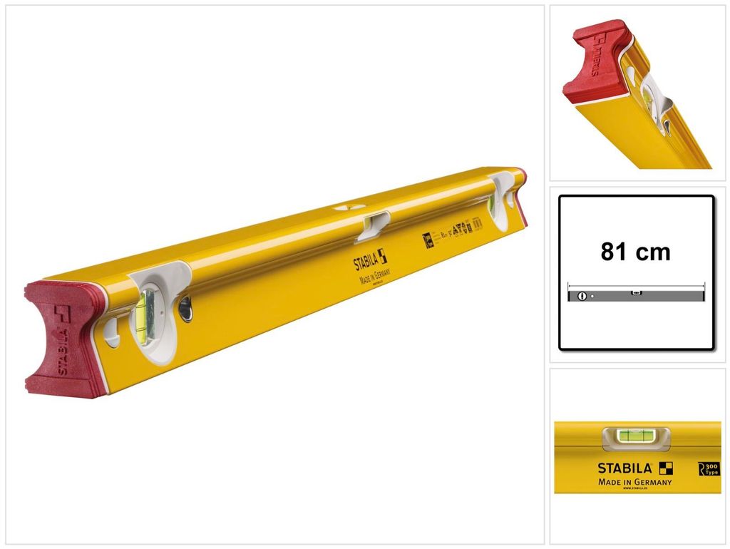 Stabila R 300, Poziomica, 0,81 m, Czerwony, Żółty, 0,5 Zdjęcie produktu 