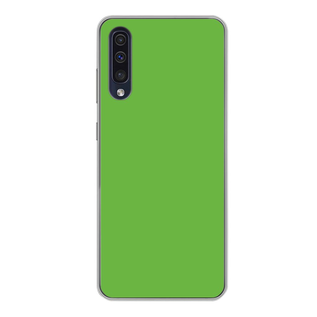 MuchoWow Handyhülle Schutzhülle Hülle für Samsung Galaxy A50 Grün - Farben - Natur Silikon Softcase Handy Hülle - Mobiltelefonhülle