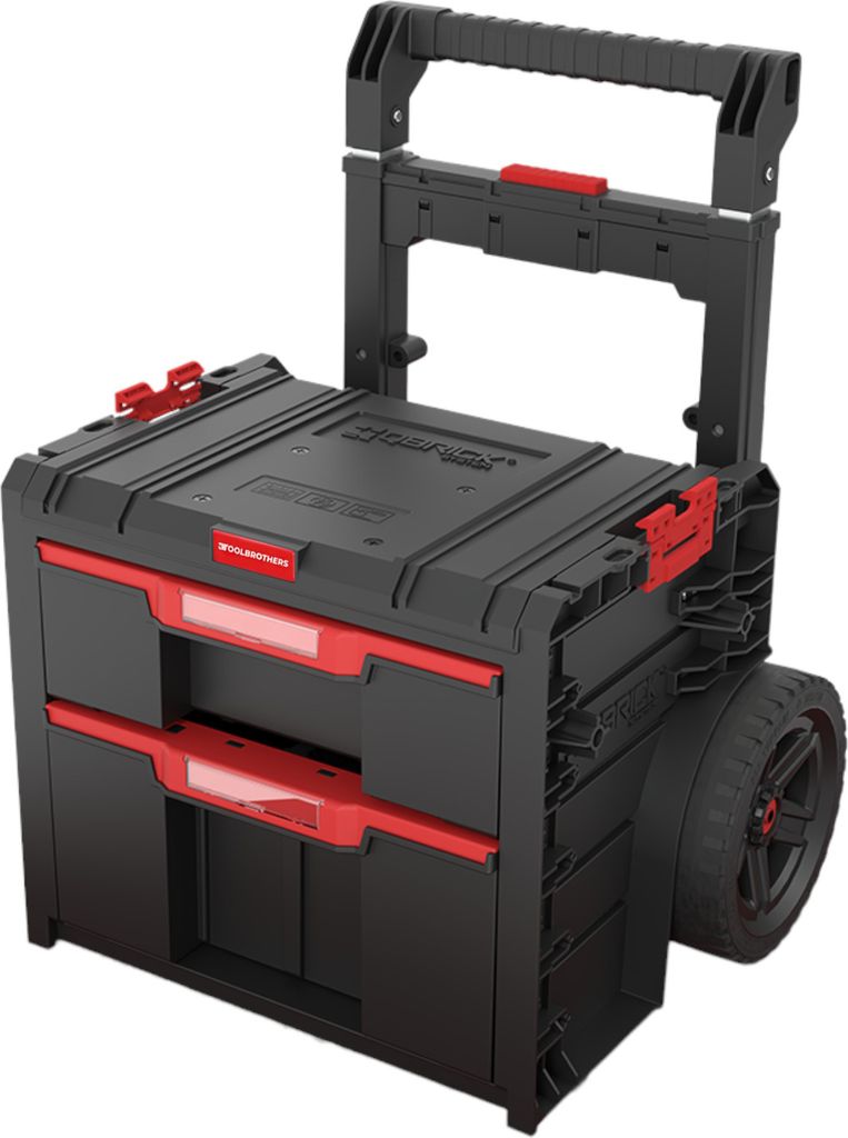 Toolbrothers RHINO L Drawer 2 Cart Plus ECO - Mobiler Schubladen Werkzeugkoffer 9,5 l 12 l mit Doppelteleskopgriff