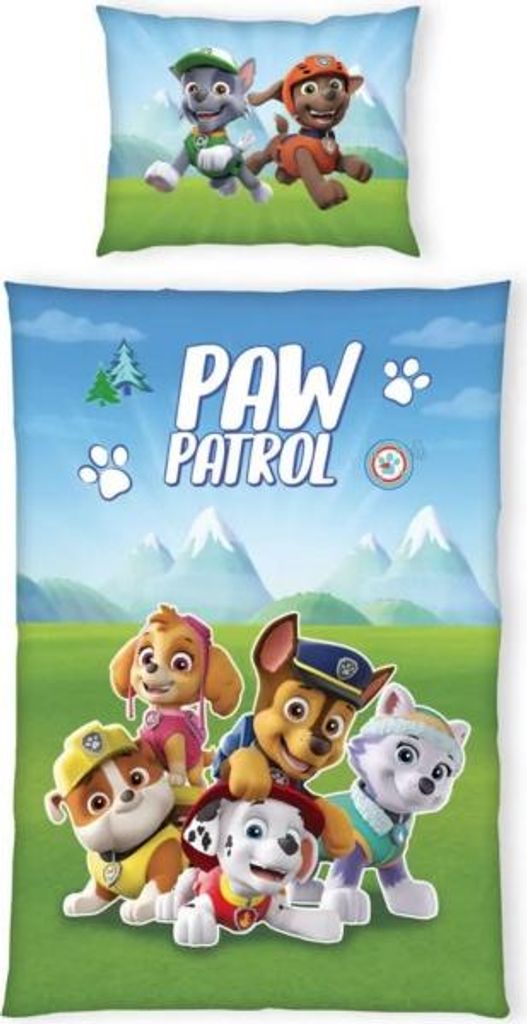 Wendebettwäsche aus leuchtender Baumwolle PAW PATROL, 140/200+70/90