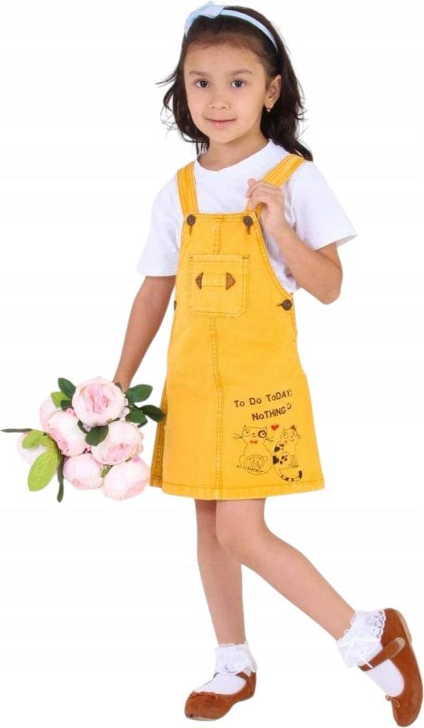 Mädchenkleid – Größe 116 – Gelb – 100% Baumwolle – Stylisch und perfekt für den Sommer