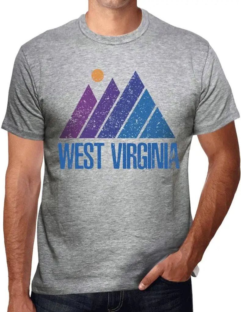 Herren Grafik T-Shirt Gebirge West Virginia – Mountain West Virginia – Öko-Verantwortlich Vintage Jahrgang Kurzarm Lustige Druck Geburtstag Ge...