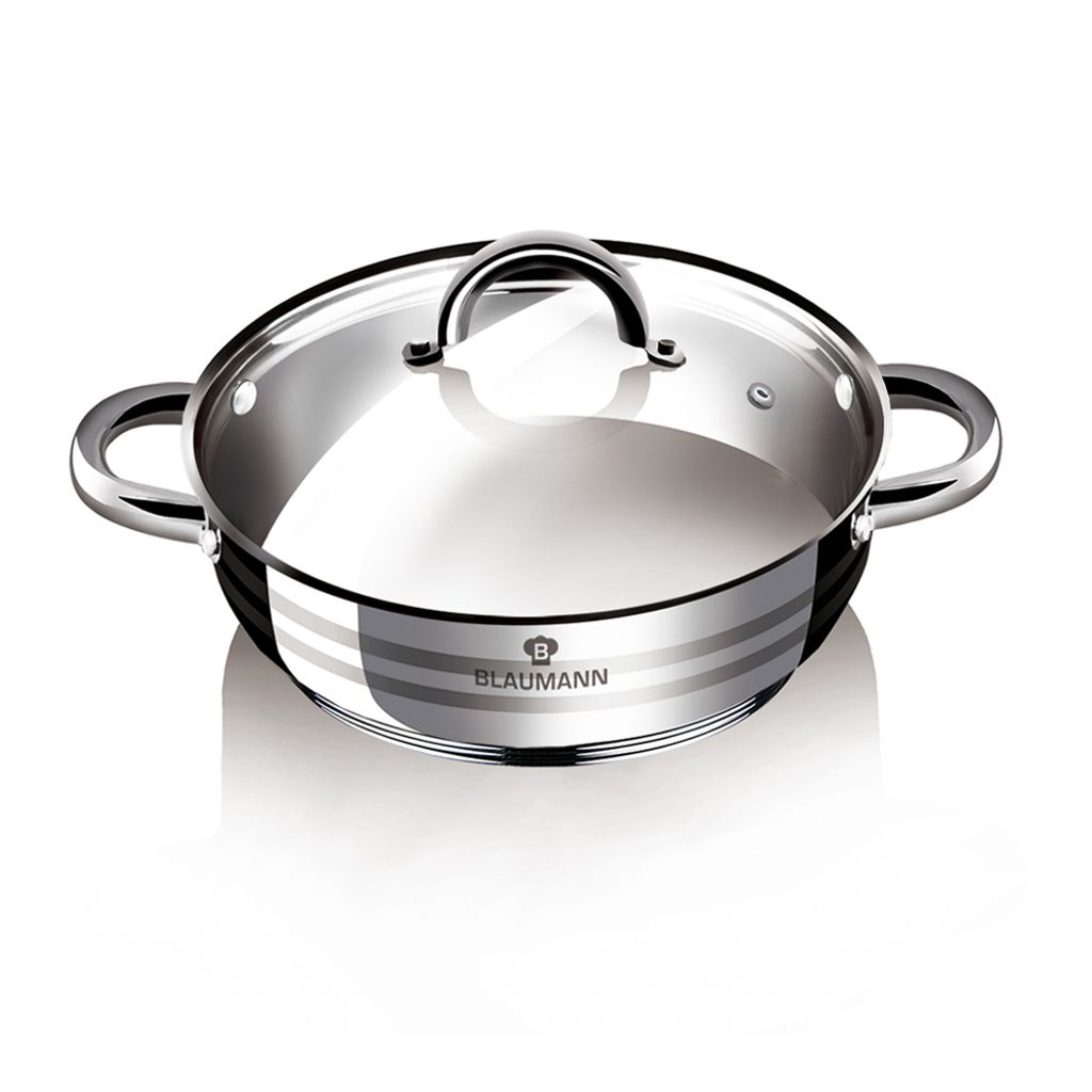 Blaumann Backwanne / Topf mit Deckel Edelstahl 22 cm Produktbild 