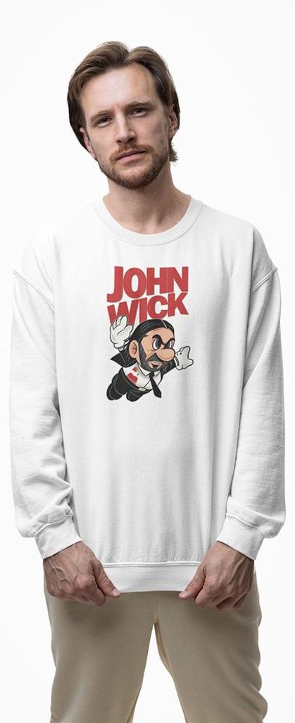 D&B Design Uni Pullover SWMO00027 John Wick Weiß-Größe M