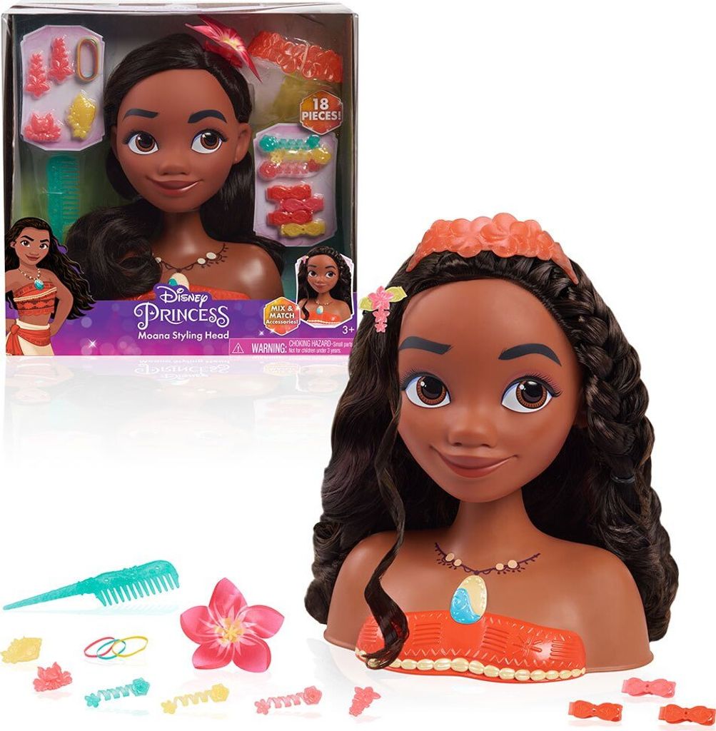 Disney Princess Hair Styling Head Doll Vaiana Mo ana Immagine del prodotto 
